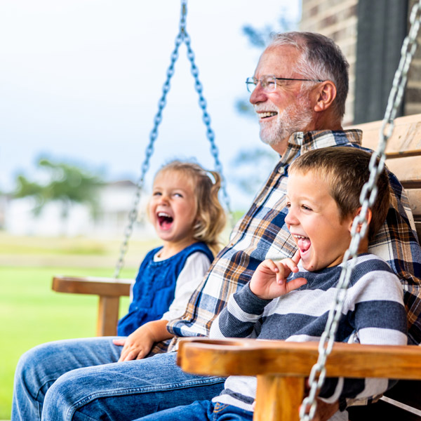 grandfather and grandchildren